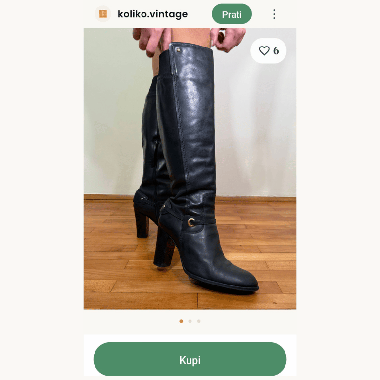 Crne kožne čizme u second hand ponudi